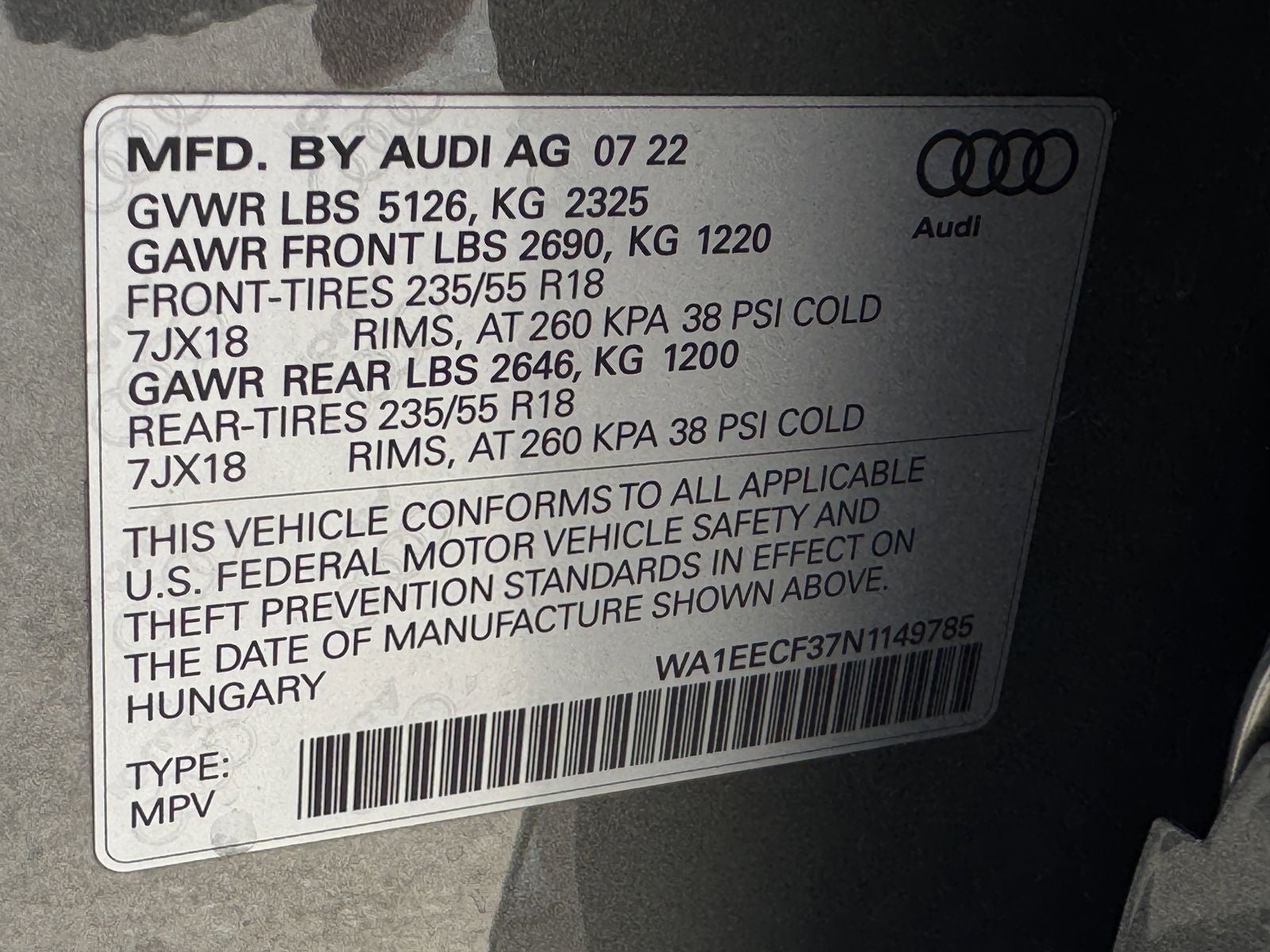 2022 Audi Q3 Premium Plus S Line quattro