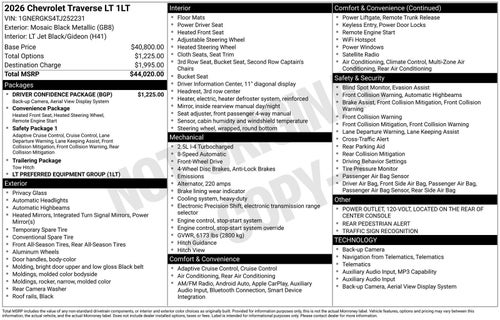 2026 Chevrolet Traverse LT