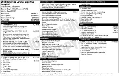 2022 RAM 3500 Laramie Crew Cab 4x4 8' Box