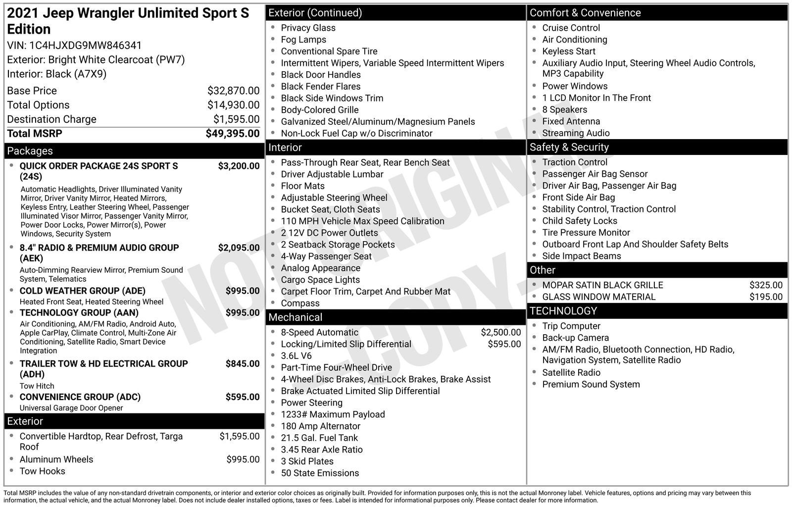2021 Jeep Wrangler Unlimited Sport S 4x4