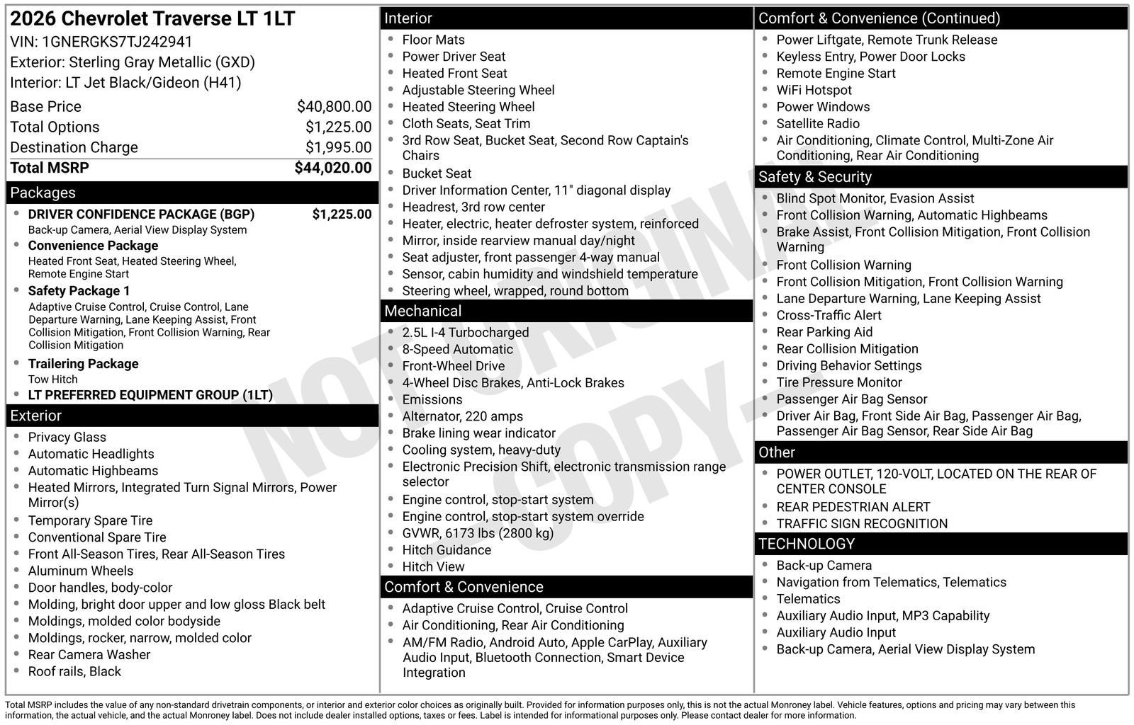 2026 Chevrolet Traverse LT