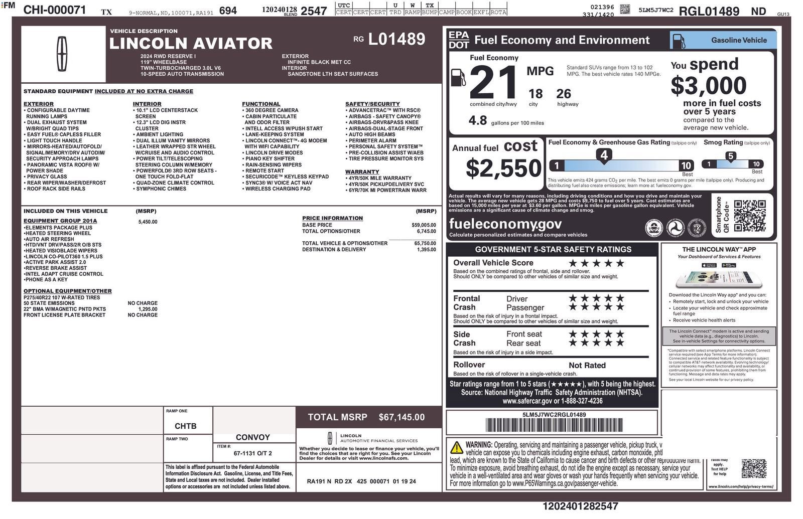 2024 Lincoln Aviator Reserve