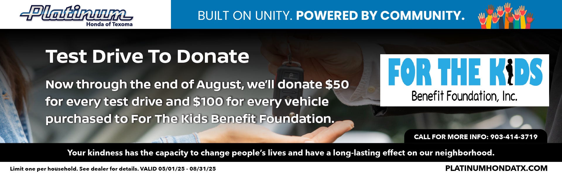 Test Drive To Donate Banner