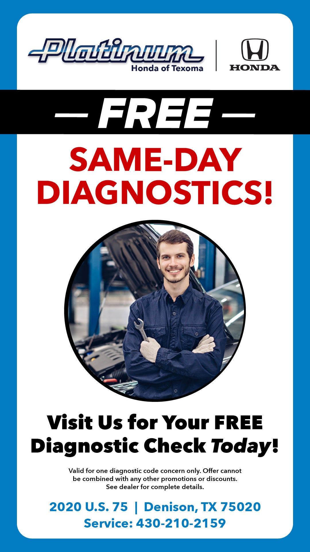 Free Same Day Diagnostics!